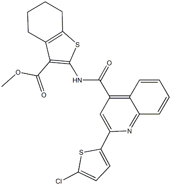 methyl 2-({[2-(5-chloro-2-thienyl)-4-quinolinyl]carbonyl}amino)-4,5,6,7-tetrahydro-1-benzothiophene-3-carboxylate Struktur