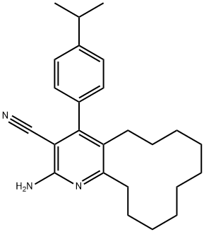 2-amino-4-(4-isopropylphenyl)-5,6,7,8,9,10,11,12,13,14-decahydrocyclododeca[b]pyridine-3-carbonitrile Struktur