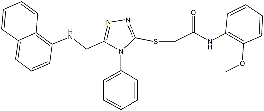 N-(2-methoxyphenyl)-2-({5-[(1-naphthylamino)methyl]-4-phenyl-4H-1,2,4-triazol-3-yl}sulfanyl)acetamide Struktur