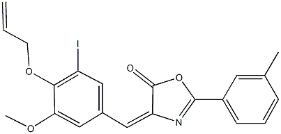 4-[4-(allyloxy)-3-iodo-5-methoxybenzylidene]-2-(3-methylphenyl)-1,3-oxazol-5(4H)-one Struktur