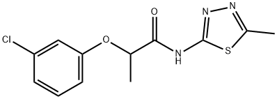 2-(3-chlorophenoxy)-N-(5-methyl-1,3,4-thiadiazol-2-yl)propanamide Struktur