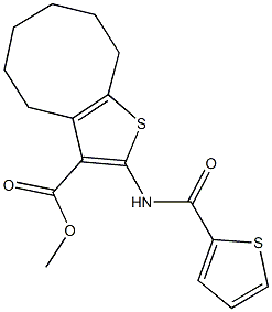 methyl 2-[(2-thienylcarbonyl)amino]-4,5,6,7,8,9-hexahydrocycloocta[b]thiophene-3-carboxylate Struktur