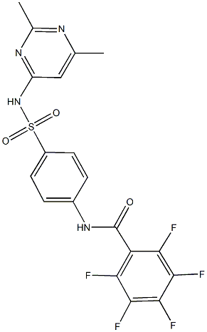 N-(4-{[(2,6-dimethyl-4-pyrimidinyl)amino]sulfonyl}phenyl)-2,3,4,5,6-pentafluorobenzamide Struktur