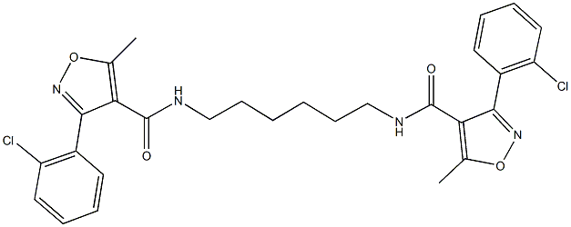 3-(2-chlorophenyl)-N-[6-({[3-(2-chlorophenyl)-5-methyl-4-isoxazolyl]carbonyl}amino)hexyl]-5-methyl-4-isoxazolecarboxamide Struktur