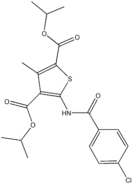 diisopropyl 5-[(4-chlorobenzoyl)amino]-3-methyl-2,4-thiophenedicarboxylate Struktur