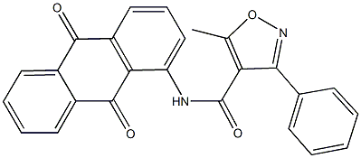 N-(9,10-dioxo-9,10-dihydro-1-anthracenyl)-5-methyl-3-phenyl-4-isoxazolecarboxamide Struktur