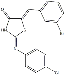 5-(3-bromobenzylidene)-2-[(4-chlorophenyl)imino]-1,3-thiazolidin-4-one Struktur