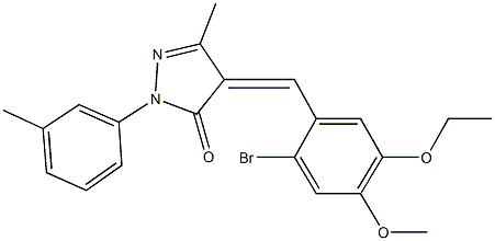 4-(2-bromo-5-ethoxy-4-methoxybenzylidene)-5-methyl-2-(3-methylphenyl)-2,4-dihydro-3H-pyrazol-3-one Struktur