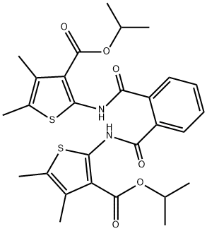 isopropyl 2-{[2-({[3-(isopropoxycarbonyl)-4,5-dimethyl-2-thienyl]amino}carbonyl)benzoyl]amino}-4,5-dimethyl-3-thiophenecarboxylate Struktur