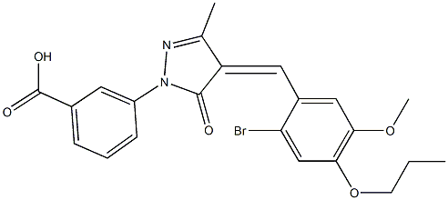 3-[4-(2-bromo-5-methoxy-4-propoxybenzylidene)-3-methyl-5-oxo-4,5-dihydro-1H-pyrazol-1-yl]benzoic acid Struktur