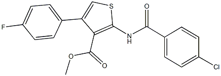 methyl 2-[(4-chlorobenzoyl)amino]-4-(4-fluorophenyl)-3-thiophenecarboxylate Struktur