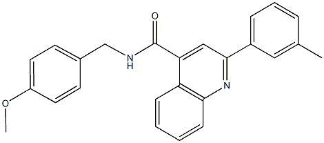 N-(4-methoxybenzyl)-2-(3-methylphenyl)-4-quinolinecarboxamide Struktur