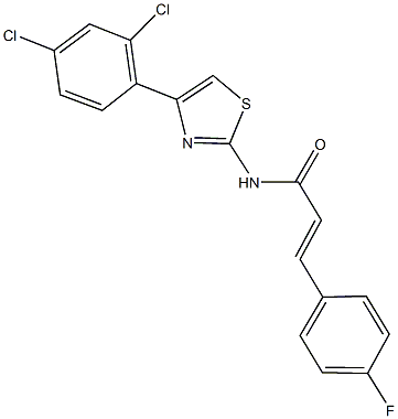 N-[4-(2,4-dichlorophenyl)-1,3-thiazol-2-yl]-3-(4-fluorophenyl)acrylamide Struktur