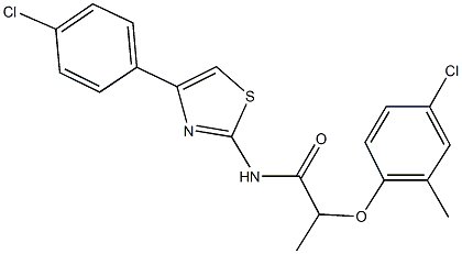 2-(4-chloro-2-methylphenoxy)-N-[4-(4-chlorophenyl)-1,3-thiazol-2-yl]propanamide Struktur