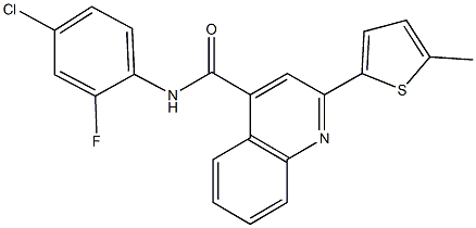 N-(4-chloro-2-fluorophenyl)-2-(5-methyl-2-thienyl)-4-quinolinecarboxamide Struktur