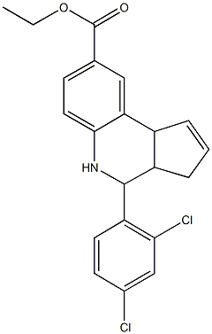 ethyl 4-(2,4-dichlorophenyl)-3a,4,5,9b-tetrahydro-3H-cyclopenta[c]quinoline-8-carboxylate Struktur