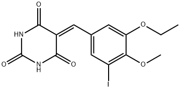 5-(3-ethoxy-5-iodo-4-methoxybenzylidene)-2,4,6(1H,3H,5H)-pyrimidinetrione Struktur