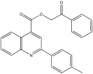 2-oxo-2-phenylethyl 2-(4-methylphenyl)-4-quinolinecarboxylate Struktur