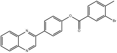 4-(2-quinoxalinyl)phenyl 3-bromo-4-methylbenzoate Struktur