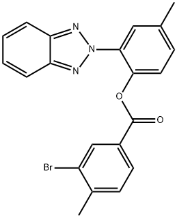 2-(2H-1,2,3-benzotriazol-2-yl)-4-methylphenyl 3-bromo-4-methylbenzoate Struktur