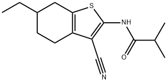 N-(3-cyano-6-ethyl-4,5,6,7-tetrahydro-1-benzothien-2-yl)-2-methylpropanamide Struktur