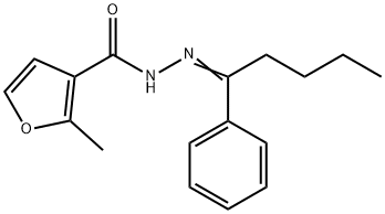 2-methyl-N'-(1-phenylpentylidene)-3-furohydrazide Struktur