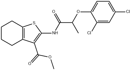 methyl 2-{[2-(2,4-dichlorophenoxy)propanoyl]amino}-4,5,6,7-tetrahydro-1-benzothiophene-3-carboxylate Struktur