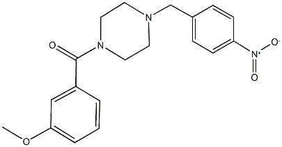 1-({4-nitrophenyl}methyl)-4-{[3-(methyloxy)phenyl]carbonyl}piperazine Struktur