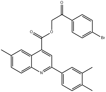 2-(4-bromophenyl)-2-oxoethyl 2-(3,4-dimethylphenyl)-6-methyl-4-quinolinecarboxylate Struktur