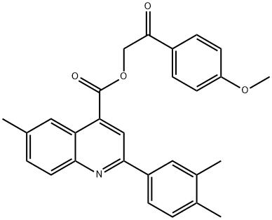 2-(4-methoxyphenyl)-2-oxoethyl 2-(3,4-dimethylphenyl)-6-methyl-4-quinolinecarboxylate Struktur