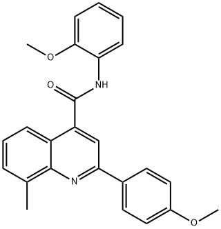 N-(2-methoxyphenyl)-2-(4-methoxyphenyl)-8-methyl-4-quinolinecarboxamide Struktur