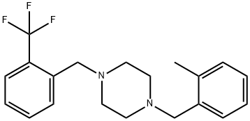 1-(2-methylbenzyl)-4-[2-(trifluoromethyl)benzyl]piperazine Struktur