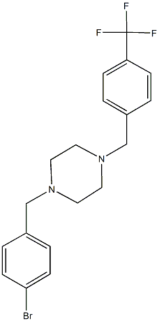 1-(4-bromobenzyl)-4-[4-(trifluoromethyl)benzyl]piperazine Struktur