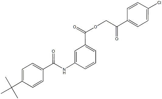 2-(4-chlorophenyl)-2-oxoethyl 3-[(4-tert-butylbenzoyl)amino]benzoate Struktur