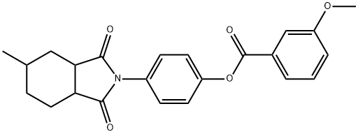 4-(5-methyl-1,3-dioxooctahydro-2H-isoindol-2-yl)phenyl 3-methoxybenzoate Struktur