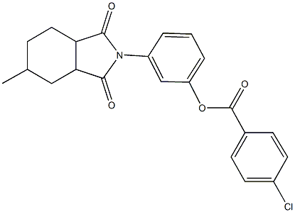 3-(5-methyl-1,3-dioxooctahydro-2H-isoindol-2-yl)phenyl 4-chlorobenzoate Struktur