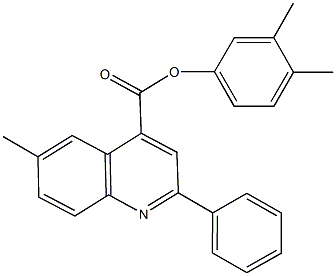 3,4-dimethylphenyl 6-methyl-2-phenyl-4-quinolinecarboxylate Struktur