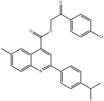 2-(4-chlorophenyl)-2-oxoethyl 2-(4-isopropylphenyl)-6-methyl-4-quinolinecarboxylate Struktur