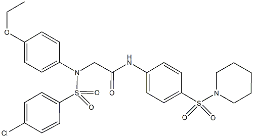 2-{[(4-chlorophenyl)sulfonyl]-4-ethoxyanilino}-N-[4-(piperidin-1-ylsulfonyl)phenyl]acetamide Struktur