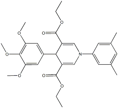 diethyl 1-(3,5-dimethylphenyl)-4-(3,4,5-trimethoxyphenyl)-1,4-dihydro-3,5-pyridinedicarboxylate Struktur