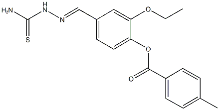 4-[2-(aminocarbothioyl)carbohydrazonoyl]-2-ethoxyphenyl 4-methylbenzoate Struktur