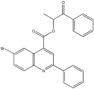 1-methyl-2-oxo-2-phenylethyl 6-bromo-2-phenyl-4-quinolinecarboxylate Struktur