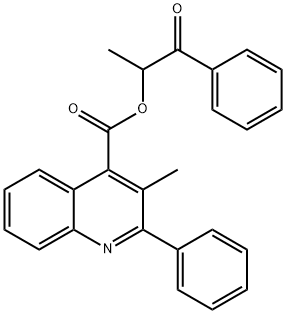 1-methyl-2-oxo-2-phenylethyl 3-methyl-2-phenyl-4-quinolinecarboxylate Struktur