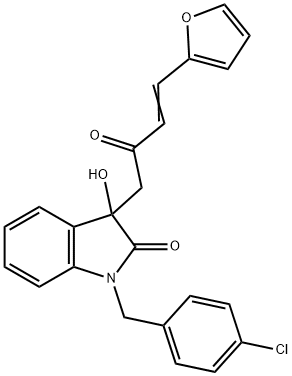 1-(4-chlorobenzyl)-3-[4-(2-furyl)-2-oxo-3-butenyl]-3-hydroxy-1,3-dihydro-2H-indol-2-one Struktur