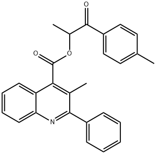 1-methyl-2-(4-methylphenyl)-2-oxoethyl 3-methyl-2-phenyl-4-quinolinecarboxylate Struktur