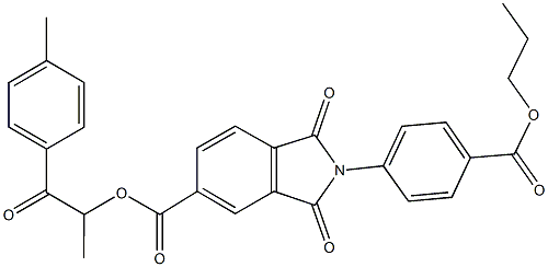 1-methyl-2-(4-methylphenyl)-2-oxoethyl 1,3-dioxo-2-[4-(propoxycarbonyl)phenyl]isoindoline-5-carboxylate Struktur