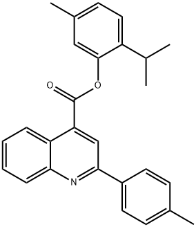 2-isopropyl-5-methylphenyl 2-(4-methylphenyl)-4-quinolinecarboxylate Struktur