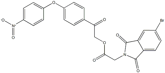 2-(4-{4-nitrophenoxy}phenyl)-2-oxoethyl (5-bromo-1,3-dioxo-1,3-dihydro-2H-isoindol-2-yl)acetate Struktur