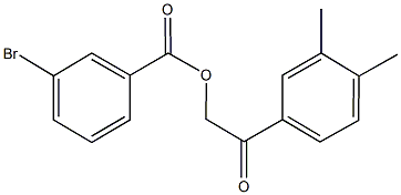 2-(3,4-dimethylphenyl)-2-oxoethyl 3-bromobenzoate Struktur