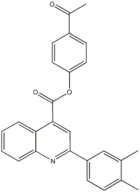 4-acetylphenyl 2-(3,4-dimethylphenyl)-4-quinolinecarboxylate Struktur